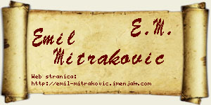 Emil Mitraković vizit kartica